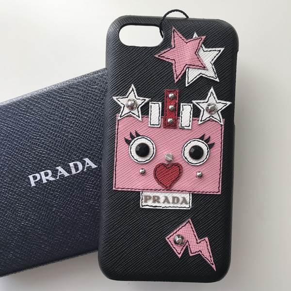 可愛い PRADAプラダ  I-PHONE7/8 ケース【訳】ブラック 1ZH035